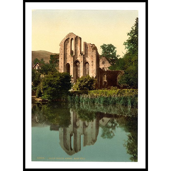 Llangollen Valle Crucis Abbey Wales, A New Print Of A Vintage Wales Photochrom