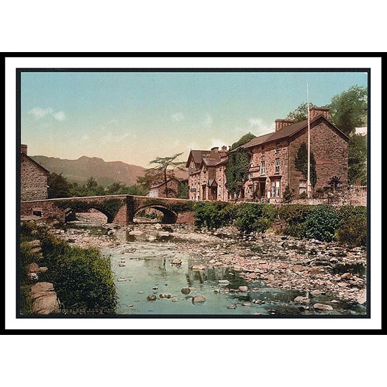 Llewellyn Hotel Beddgelert, A New Print Of A Vintage Wales Photochrom