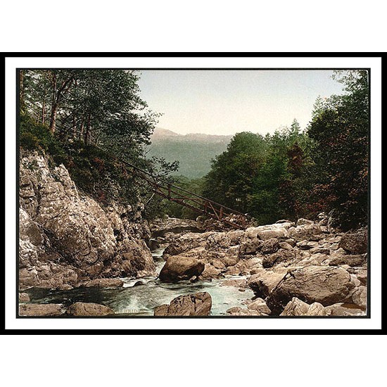 Miners Bridge Fairy Glen Bettwsy Coed, A New Print Of A Vintage Wales Photochrom