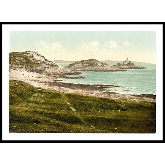 Mumbles Mumbles Head Lighthouse Wales, A New Print Of A Vintage Wales Photochrom