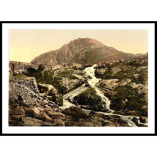 Ogewn Falls Nant Ffrancon Pass, A New Print Of A Vintage Wales Photochrom