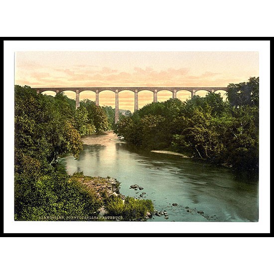 Pontycisylltan Aqueduct Llangollen, A New Print Of A Vintage Wales Photochrom