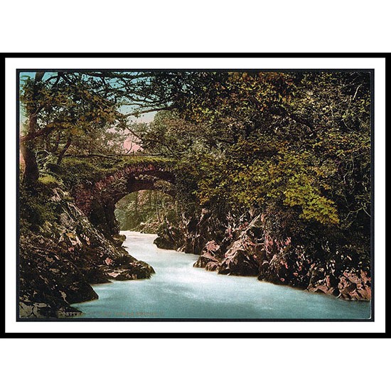 Roman Bridge Bettwsy Coed, A New Print Of A Vintage Wales Photochrom