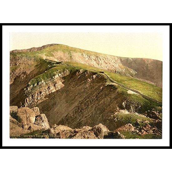 Snowdon Railwayand Crib Goch Wales, A New Print Of A Vintage Wales Photochrom