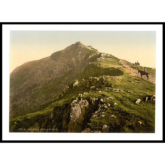 Snowdon Railway The Last Mile Wales, A New Print Of A Vintage Wales Photochrom