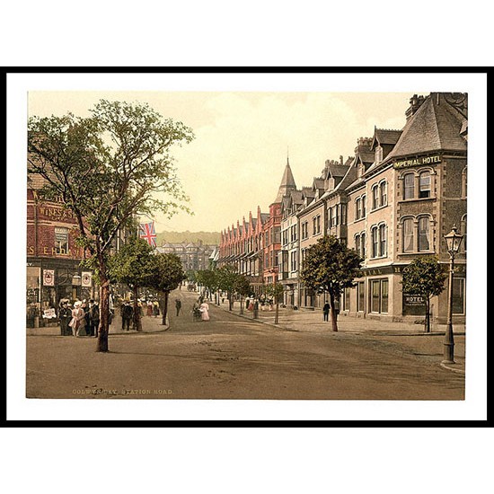 Station Road Colwyn Bay, A New Print Of A Vintage Wales Photochrom