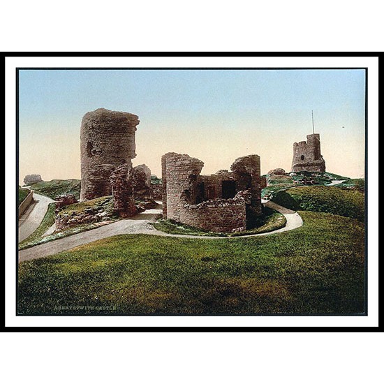 The Castle Aberystwith, A New Print Of A Vintage Wales Photochrom