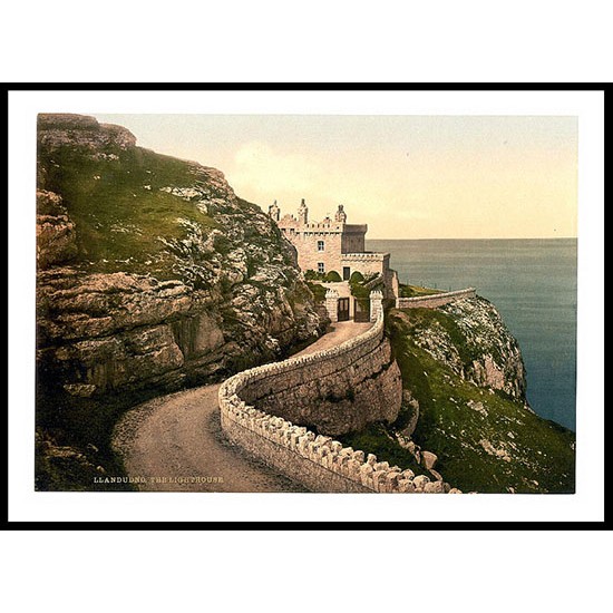 The Lighthouse Llandudno, A New Print Of A Vintage Wales Photochrom